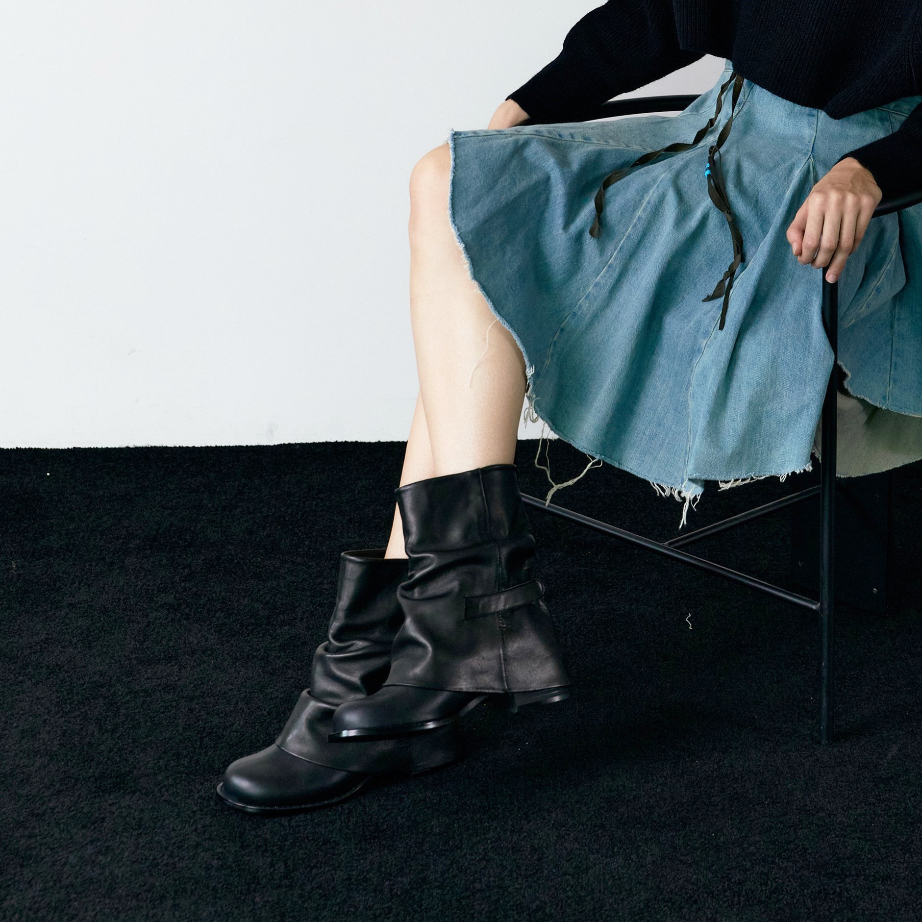 wens wrinkle boots_black